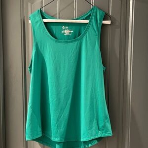 Relaxed Fit Sleeveless Tank Top in Teal Green